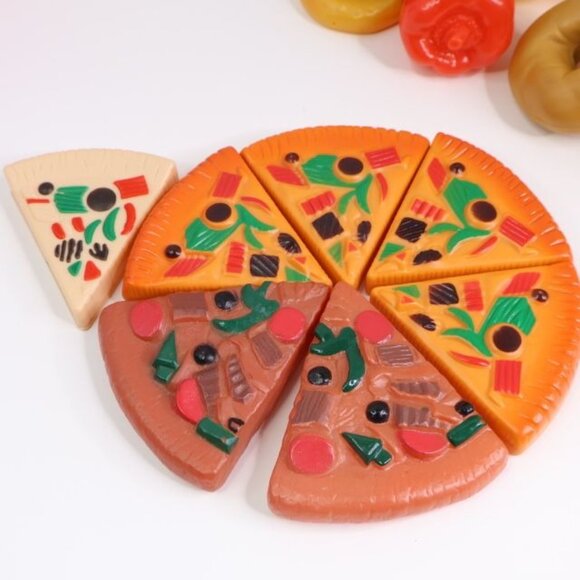 Lot of Childrens Pretend Play Kitchen Food Fruits Vegetables Pizza Utensils Kids - Picture 2 of 14